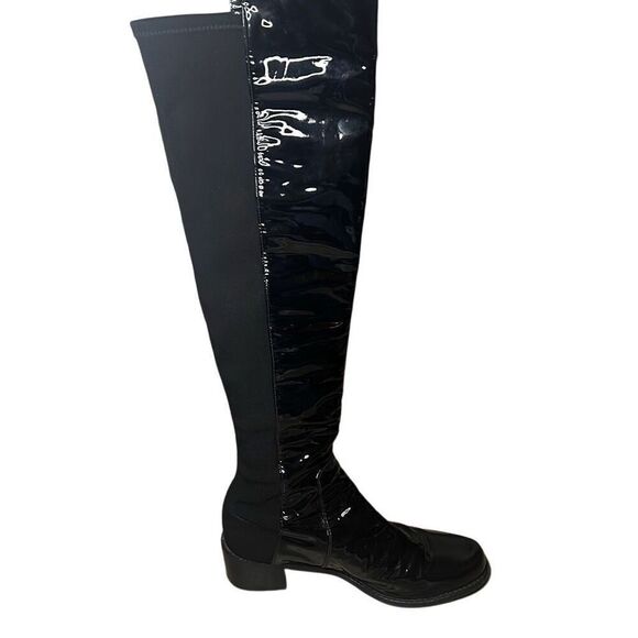 Stuart Weitzman Women’s Size 35.5 Patent Leather Over the Knee Left Boot Amputee - Picture 1 of 6